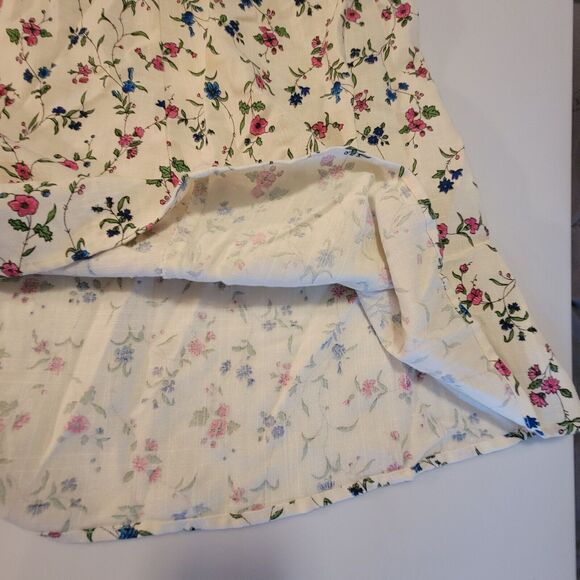 FR Woman Sport White Colorful Floral Lined Skirt Medium 33 Waist Elastic - Picture 2 of 7